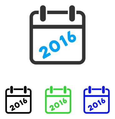 2016 takvim düz vektör simgesi