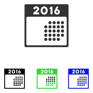 Düz vektör simge 2016 ay takvimi