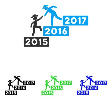 Yıllık beyefendi yardım düz vektör simgesi