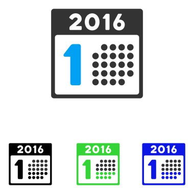 İlk 2016 gün düz vektör simgesi