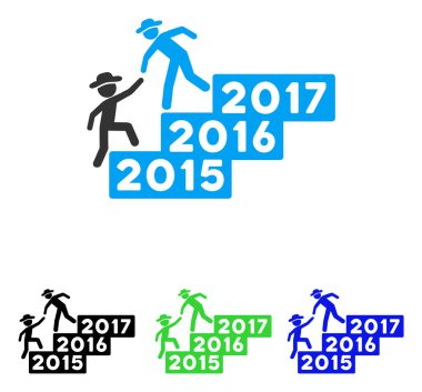 Beyefendi yıllık yardım düz vektör simgesi