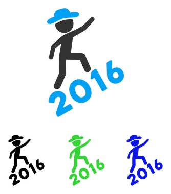 2016 düz vektör simge tırmanma beyefendi