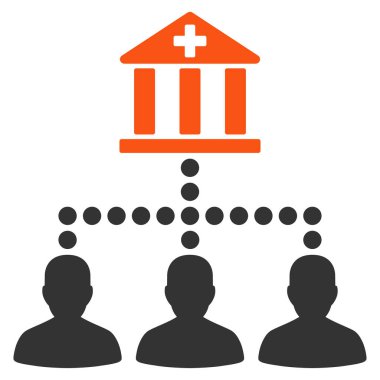 Tıbbi banka istemcilerinin düz simgesi