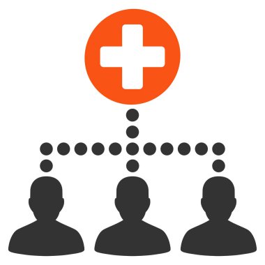 Tıbbi istemci bağlantıları düz simgesi