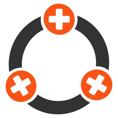 Tıbbi işbirliği düz simgesi