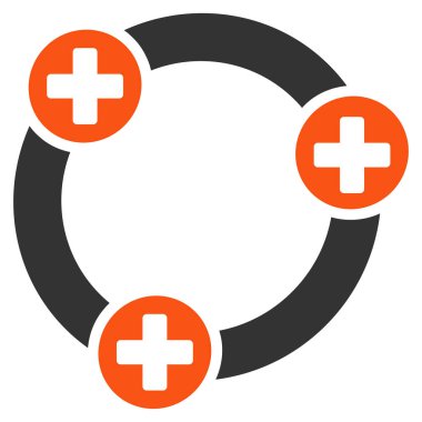 Tıbbi işbirliği düz simgesi