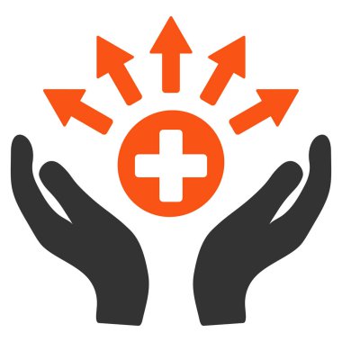 Tıbbi dağıtım bakım el düz simgesi