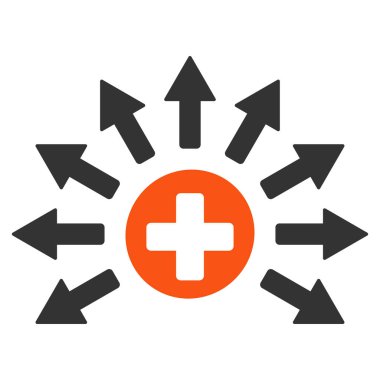 Tıbbi dağıtım düz simgesi