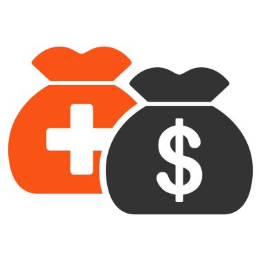 Sağlık fonu çanta düz simgesi