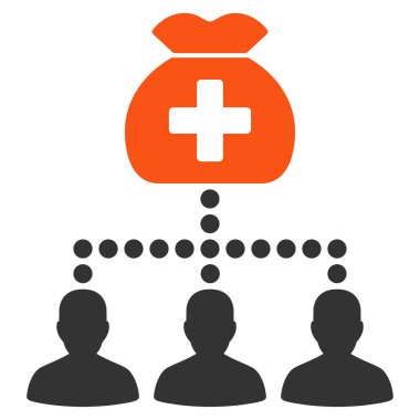 Sağlık fonu istemcilerinin düz simgesi