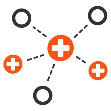 Tıbbi Linkler düz simgesi