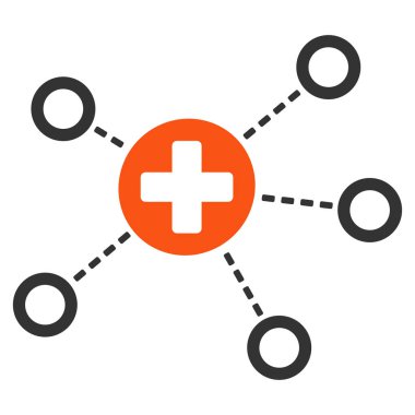 Tıbbi Linkler düz simgesi