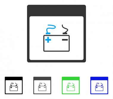 Akümülatör takvim sayfa düz simgesini