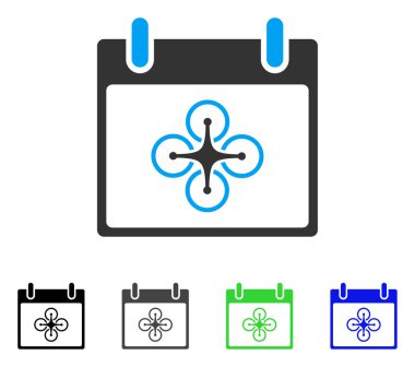 Airdrone takvim gün düz simgesini