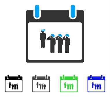 Ordu kadrosu takvim gün düz simgesini