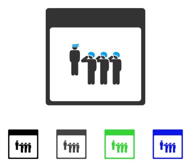 Ordu kadrosu takvim sayfa düz simgesini