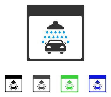 Otomobil duş takvim sayfa düz simgesini