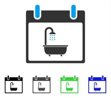 Banyo takvim gün düz simgesini