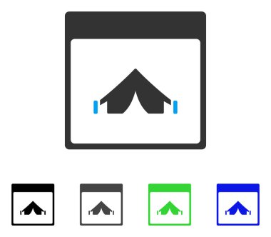 Kamp takvimi sayfa düz simgesi