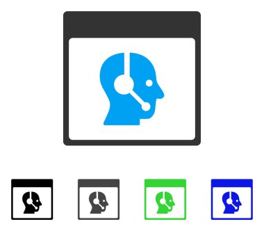 Çağrı Merkezi operatörü takvim sayfa düz simgesini