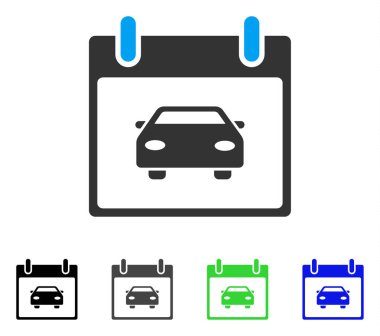 Araba takvim gün düz simgesini