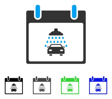 Araba duş takvim gün düz simgesini