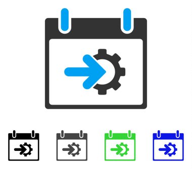 COG Tümleştirme takvim gün düz simgesini