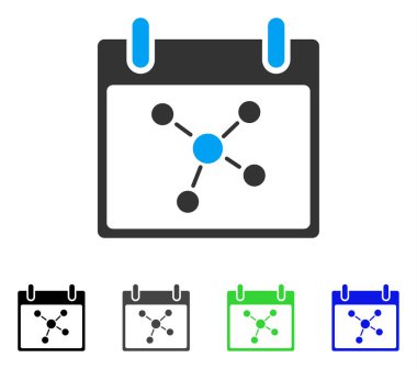 Bağlantıları takvim gün düz simgesi