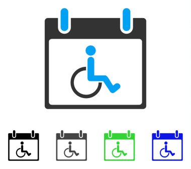 Özürlü takvim gün düz simgesini