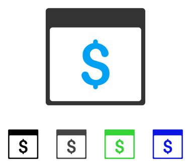 Dolar Döviz Alım takvimi sayfa düz simgesi