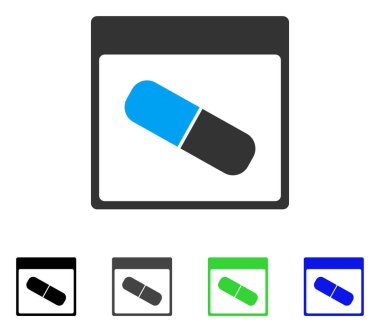 Takvim sayfası düz simgesini ilaç kapsül