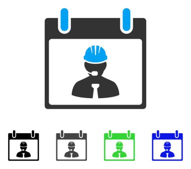 Mühendis takvim sayfa düz simgesini