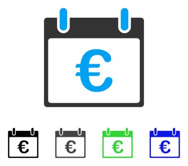 Euro takvim gün düz simgesini