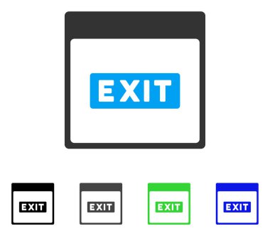 Çıkış resim yazısı takvim sayfa düz simgesini