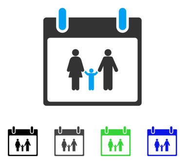 Aile takvimi gün düz simgesi