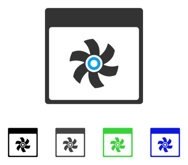 Fan takvim sayfa düz simgesini