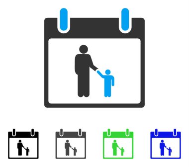 Babası takvim günü düz simgesi