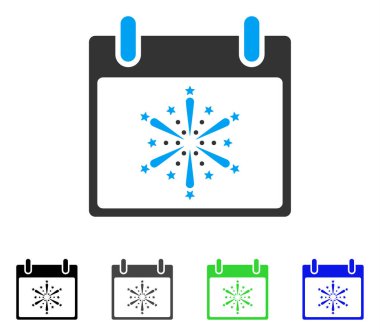 Havai fişek patlama takvim gün düz simgesini