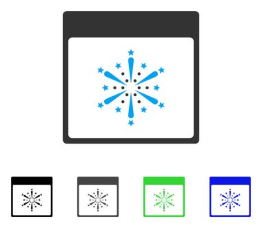 Takvim sayfası düz simgesini Fireworks Boom