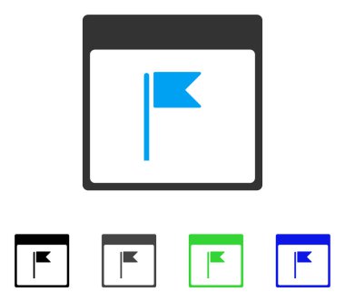 Bayrak sayfa düz simge takvim