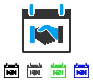 El sıkışma takvim gün düz simgesini