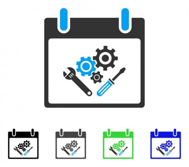 Araç Araçlar takvim gün düz simgesi