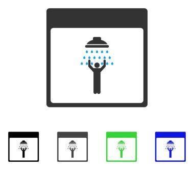 Adam duş takvim sayfa düz simgesini