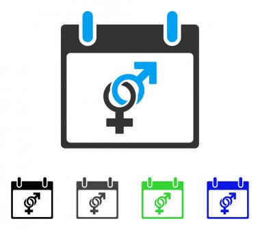 Evlilik takvim gün düz simgesini