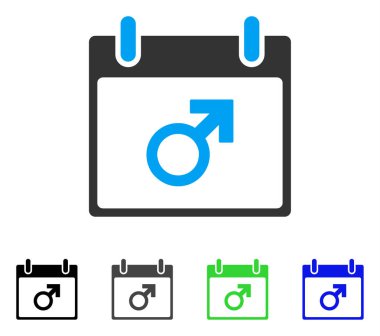 Mars erkek sembol takvim gün düz simgesini