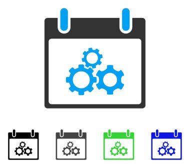 Mekanik vites takvim gün düz simgesini