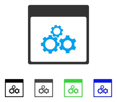 Mekanik vites sayfa düz simge takvim