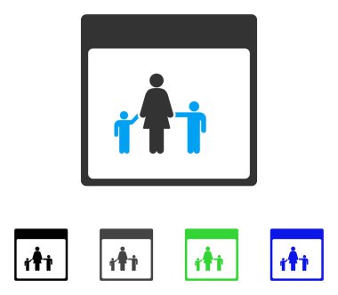 Anne takvim sayfa düz simgesi