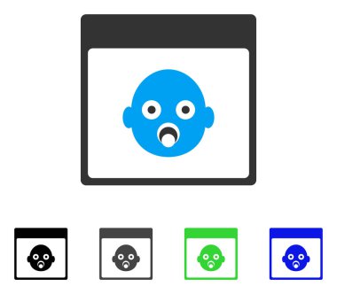 Yeni doğan baş sayfa düz simge takvim