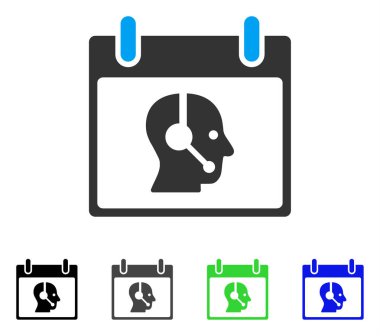 Operatör takvim gün düz simgesini